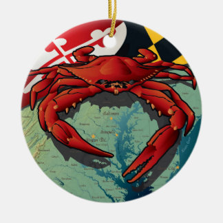 Maryland röd krabba av Joe Barsin Julgransprydnad Keramik