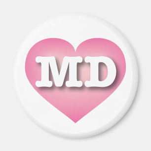 Maryland Rosa Fade Heart - I kärlek MD Magnet
