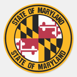 Maryland Round Emblem Runt Klistermärke