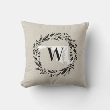 Maryland Rustic WAN Monogram Dekorativ kudde