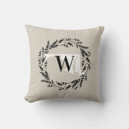 Maryland Rustic WAN Monogram Dekorativ kudde