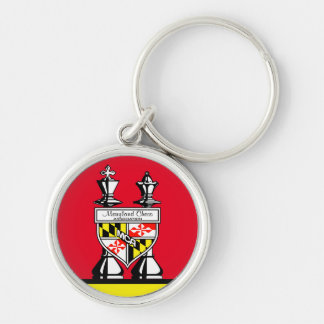 MARYLAND SCHACK RUND SILVERFÄRGAD NYCKELRING