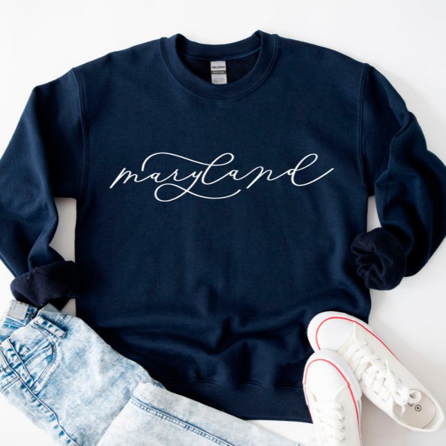 Maryland Script State Women's Sweatshirt T Shirt (Skapare uppladdad)