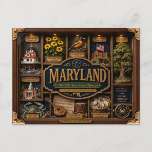 Maryland Shadow Box 3D Figurin Stat Vykort