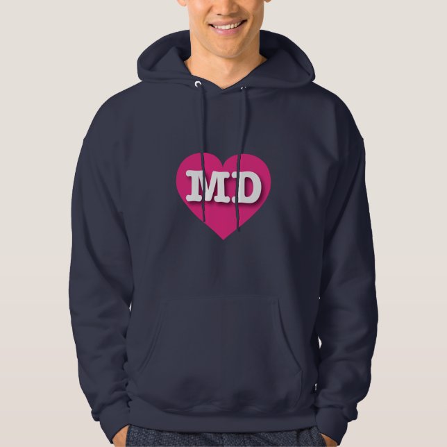 Maryland Shock rosa Heart - I kärlek MD Hoodie (Framsida)