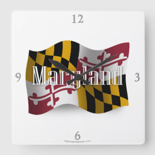 Maryland som vinkar flagga fyrkantig klocka