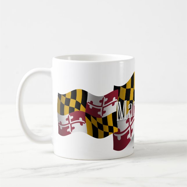 Maryland som vinkar flagga kaffemugg (Vänster)