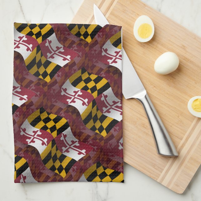Maryland som vinkar flagga kökshandduk (Vikt i Fjärdedel)