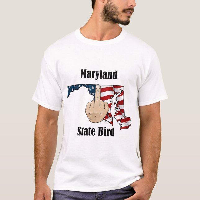 Maryland state bird t-shirt mitten finger flagga (Framsida)