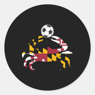 Maryland State Flag Blå Krabbtrofast Med Fotboll L Runt Klistermärke