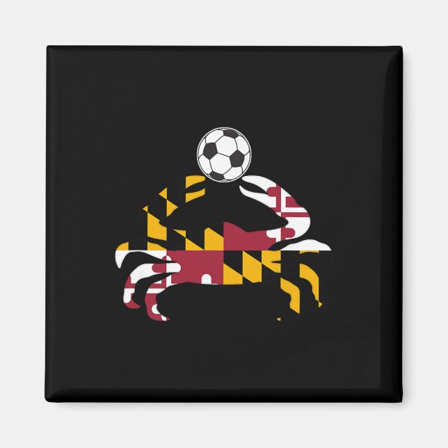 Maryland State Flag Blue Crab Pride Med Fotboll Av Magnet (Framsidan)