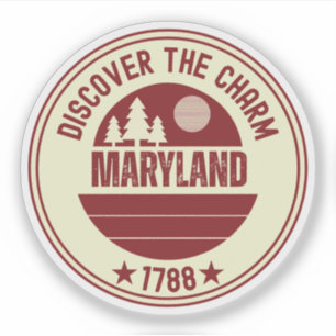 Maryland State Flagga - MD Krabb Souvenir Klistermärken