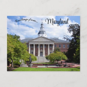 Maryland State House i Annapolis Maryland Postcar Vykort