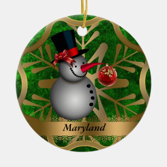Maryland State-julprydnad Julgransprydnad Keramik (Framsidan)