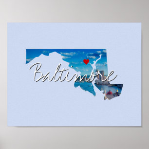 Maryland State Photo infoga och City namn Poster