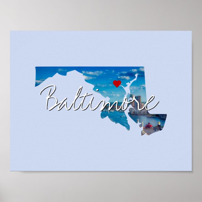 Maryland State Photo infoga och City namn Poster (Framsidan)