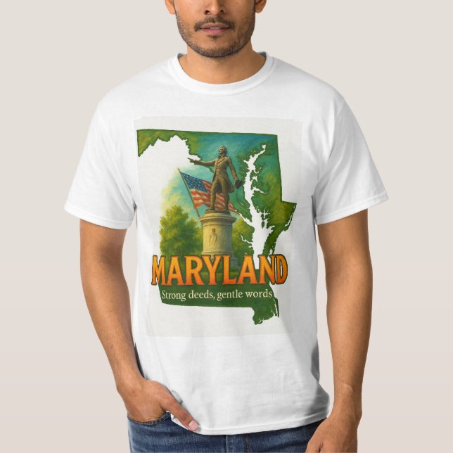 Maryland State Pride Artistic T-Shirt - (Framsida)