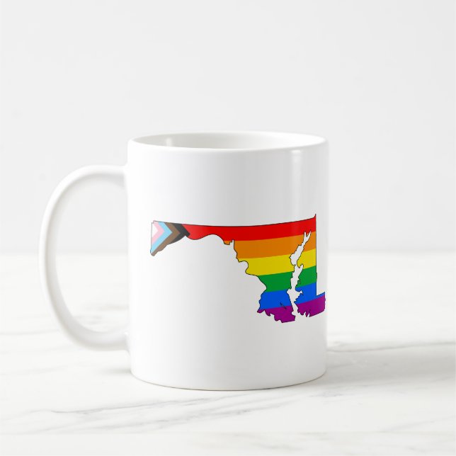 Maryland State Pride HBTQ+ Progress Pride Kaffemugg (Vänster)
