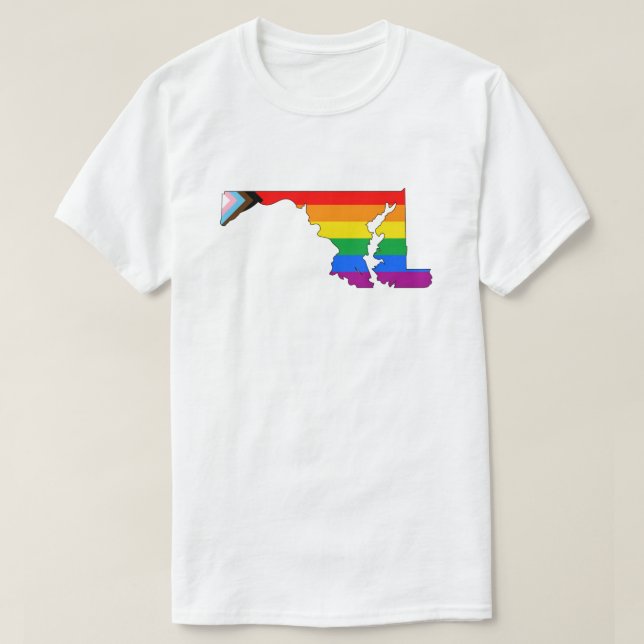 Maryland State Pride HBTQ+ Progress Pride T Shirt (Design framsida)