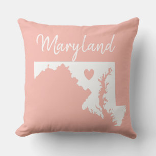 Maryland-staten karta kärlek kudde