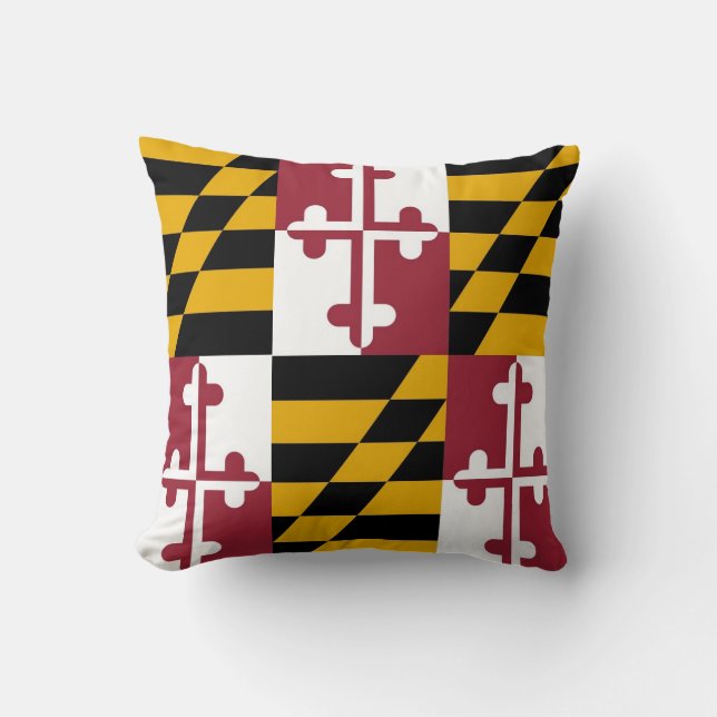 Maryland Statlig flagga American MoJo Pillow Kudde (Framsida)