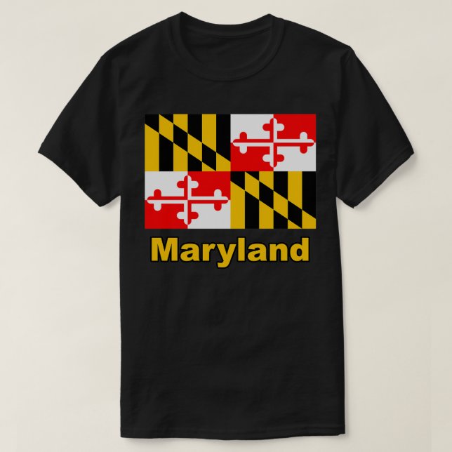 Maryland Statlig flagga Baltimore Pullover  T Shirt (Design framsida)
