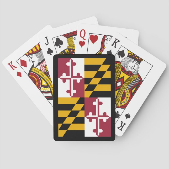 Maryland Statlig flagga Black Gräns Casinokort (Baksidan)