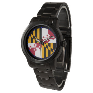 Maryland Statlig flagga Blue Dial Design Armbandsur