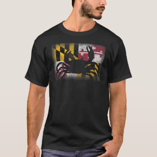 Maryland Statlig flagga Crab Cute Souvenir T Shirt