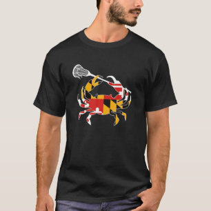 Maryland Statlig flagga Crab Lacrosse Complete Sti T Shirt