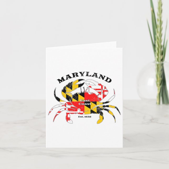 Maryland Statlig flagga Crab Pride Annapolis Ltimo Kort (Framsida)