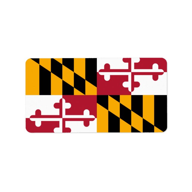 Maryland Statlig flagga Design Dekoration Adressetikett (Framsidan)