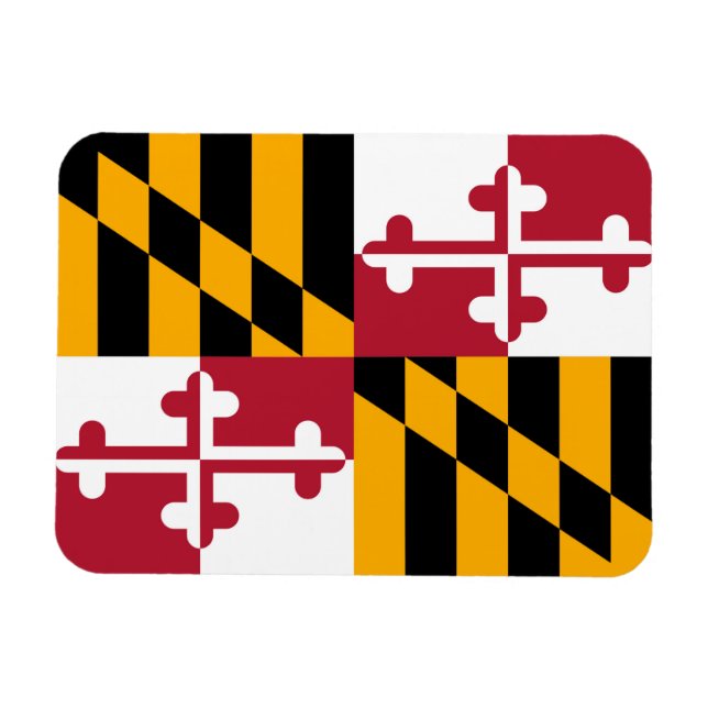 Maryland Statlig flagga Design Dekoration Magnet (Horisontell)
