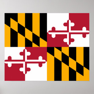 Maryland Statlig flagga Design Dekoration Poster