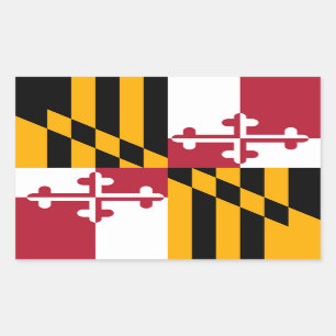 Maryland Statlig flagga Design Dekoration Rektangulärt Klistermärke