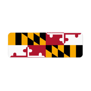 Maryland Statlig flagga Design Dekoration Returadress Etikett