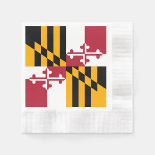 Maryland Statlig flagga Design-dekorfärg Pappersservett