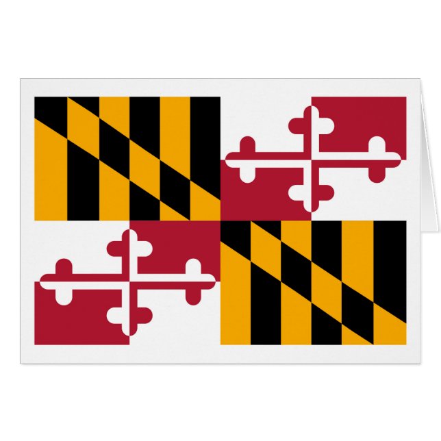 Maryland Statlig flagga Design Hälsningskort (Framsidan Horizontal)