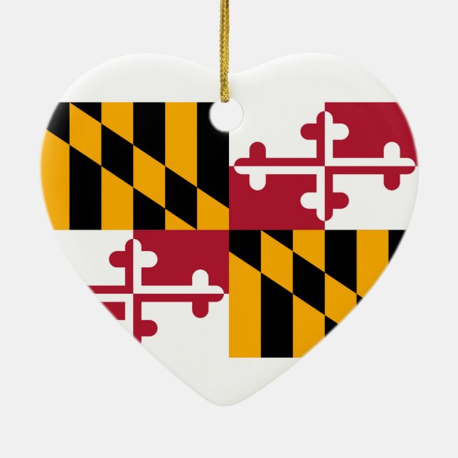 Maryland Statlig flagga Design Julgransprydnad Keramik (Baksidan)