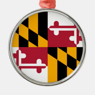 Maryland Statlig flagga Design Julgransprydnad Metall