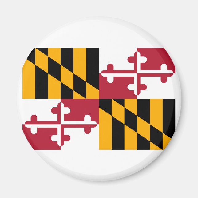 Maryland Statlig flagga Design Magnet (Framsidan)