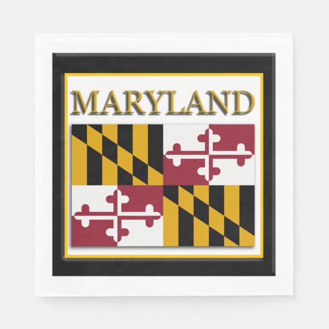Maryland Statlig flagga Design Pappersservett (Framsidan)