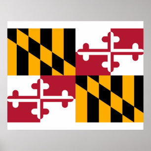 Maryland Statlig flagga Design Poster