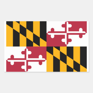 Maryland Statlig flagga Design Rektangulärt Klistermärke
