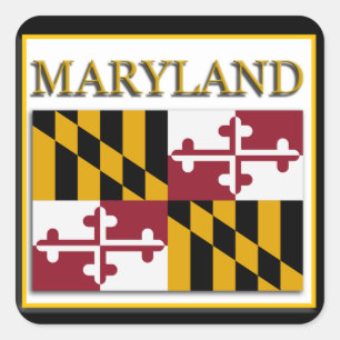 Maryland Statlig flagga Design Sticker Fyrkantigt Klistermärke