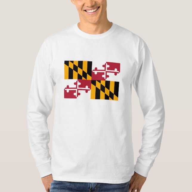 Maryland Statlig flagga Design T Shirt (Framsida)
