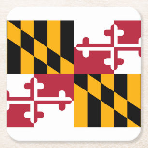 Maryland Statlig flagga Design Underlägg Papper Kvadrat