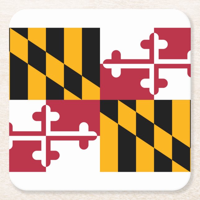 Maryland Statlig flagga Design Underlägg Papper Kvadrat (Framsidan)