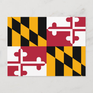 Maryland Statlig flagga Design Vykort