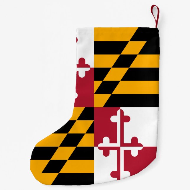 Maryland Statlig flagga Färg accent Liten Julstrumpa (Baksidan)